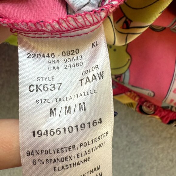 Cherokee Medical Uniforms V-Neck Frog Print Pink Scrub Top Women Medium Fun Cart - Picture 4 of 5